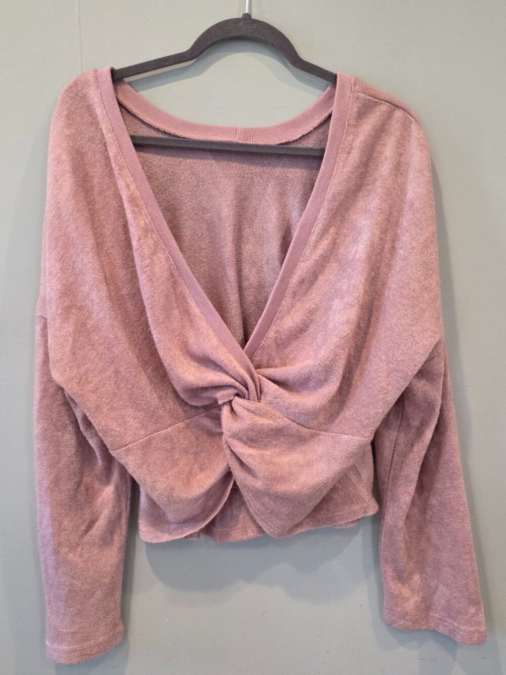 Love Riche Pink Cropped Long Sleeve Cardigan, LG. Balletcore Feminine Lounge